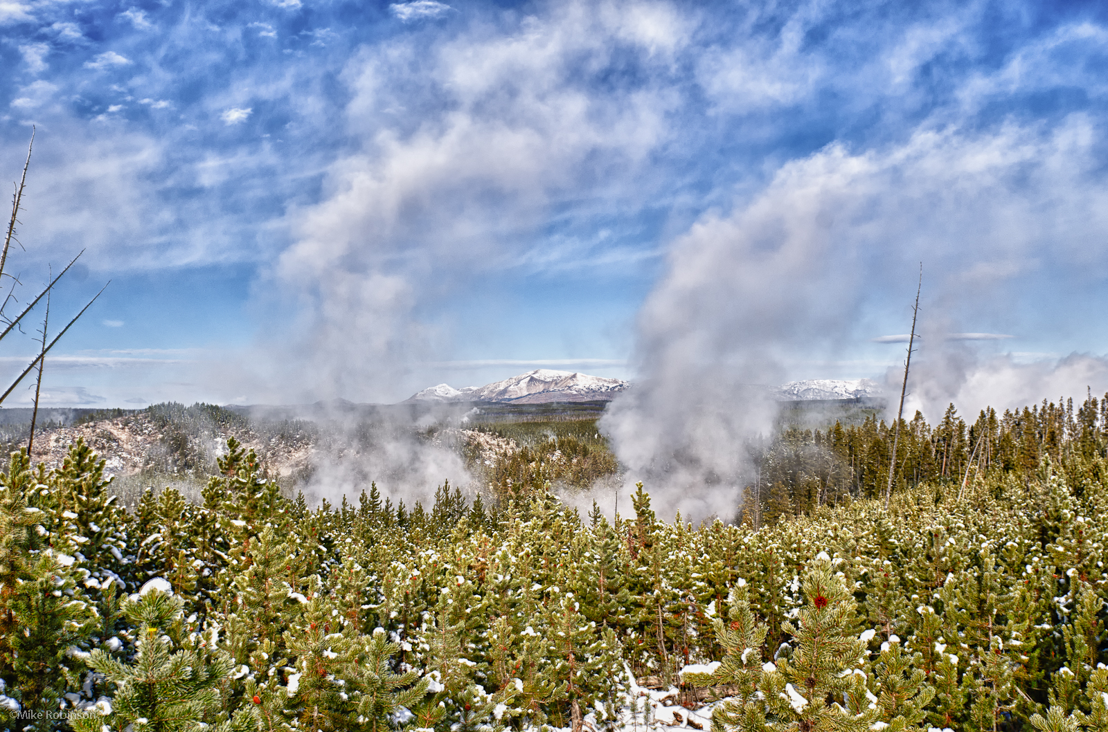 ... around 20 degrees, watching steam rise from the geysers and vents